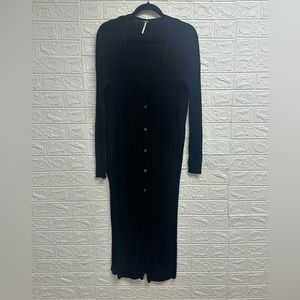 Free people black button up size small cardigan